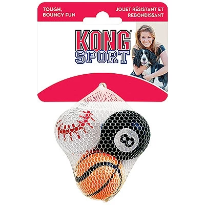 סט שלושה כדורים קונג Kong Sport Sכדורי קונג קשיחים לכלבים קטנים ובינוניים.חזק יותר ובטוח יותר מכדורי טניס רגילים.מומלץ לגרות את הכלבים ולזרוק להם את הכדור.