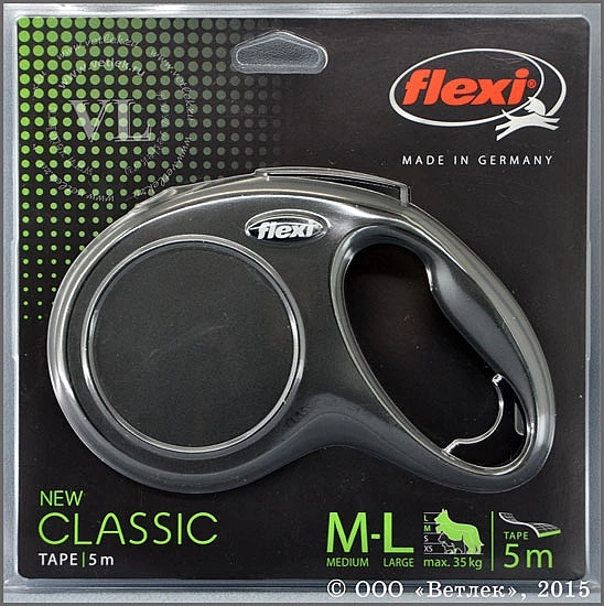 רצועת פלקסי נמתחת במגוון צבעים Flexi Classic M-L