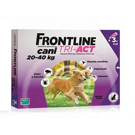 פרונטליין טרי אקט אמפולות נגד טפילים לכלבים גדולים 20-40 ק"ג Frontline Tri-Act