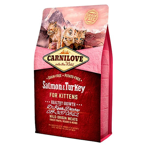 קרנילאב סלמון והודו לגורי חתולים 2 ק"ג Carnilove Salmon & Turkey Kitten