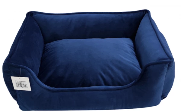 מיטה מקטיפה כחולה לכלב קטן \בינוני