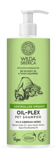 שמפו לפרווה יבשה ושברירית אורגני טבעי לכלבים ,Wilda Siberica Oil-Plex Pet Shampoo 