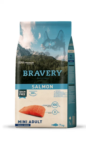 בריוורי סלמון מיני אדלט היפואלרגני 7 קג Salmon Bravery 