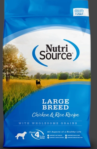 נוטרי סורס בוגר גזע גדול עוף עם אורז חום 13.6 קג NutriSource
