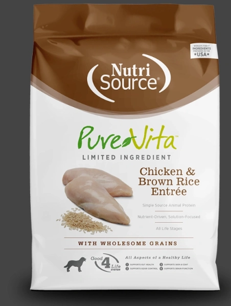 ויטה פיור עוף לכלב קטן 2.3 דגנים מלאים NutriSource