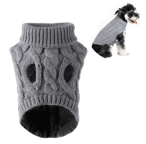 סוודר לכלב קטן תכלת צמות