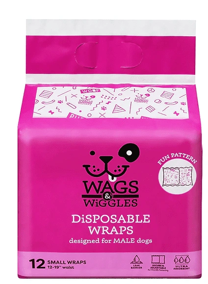 חיתולים רב פעמי לכלב זכר במבחר מידות MALE DOG WRAPS - WAGS & WIGGLES