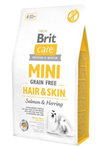 בריט קאר מזון מיני לכלבים עם סלמון Brit Care Mini Grain Free Hair & Skin